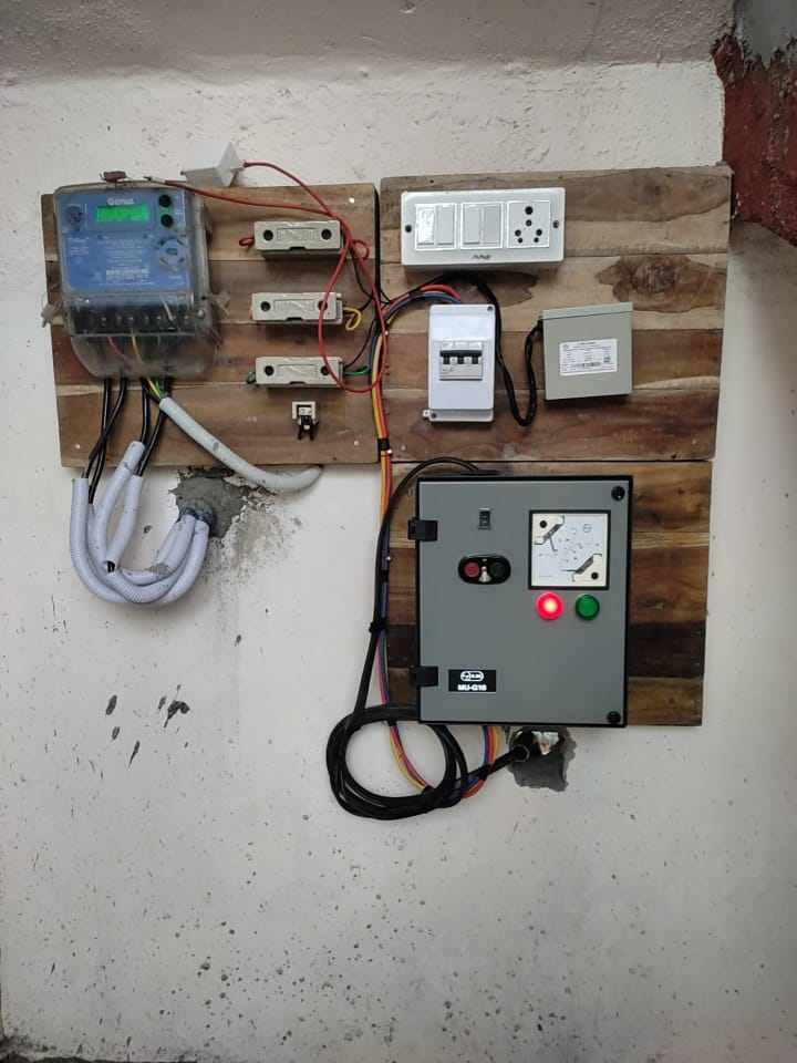 technician repairing apartment water motor in Vizag