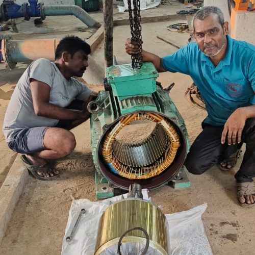 Industrial motor rewinding service by SKML technicians